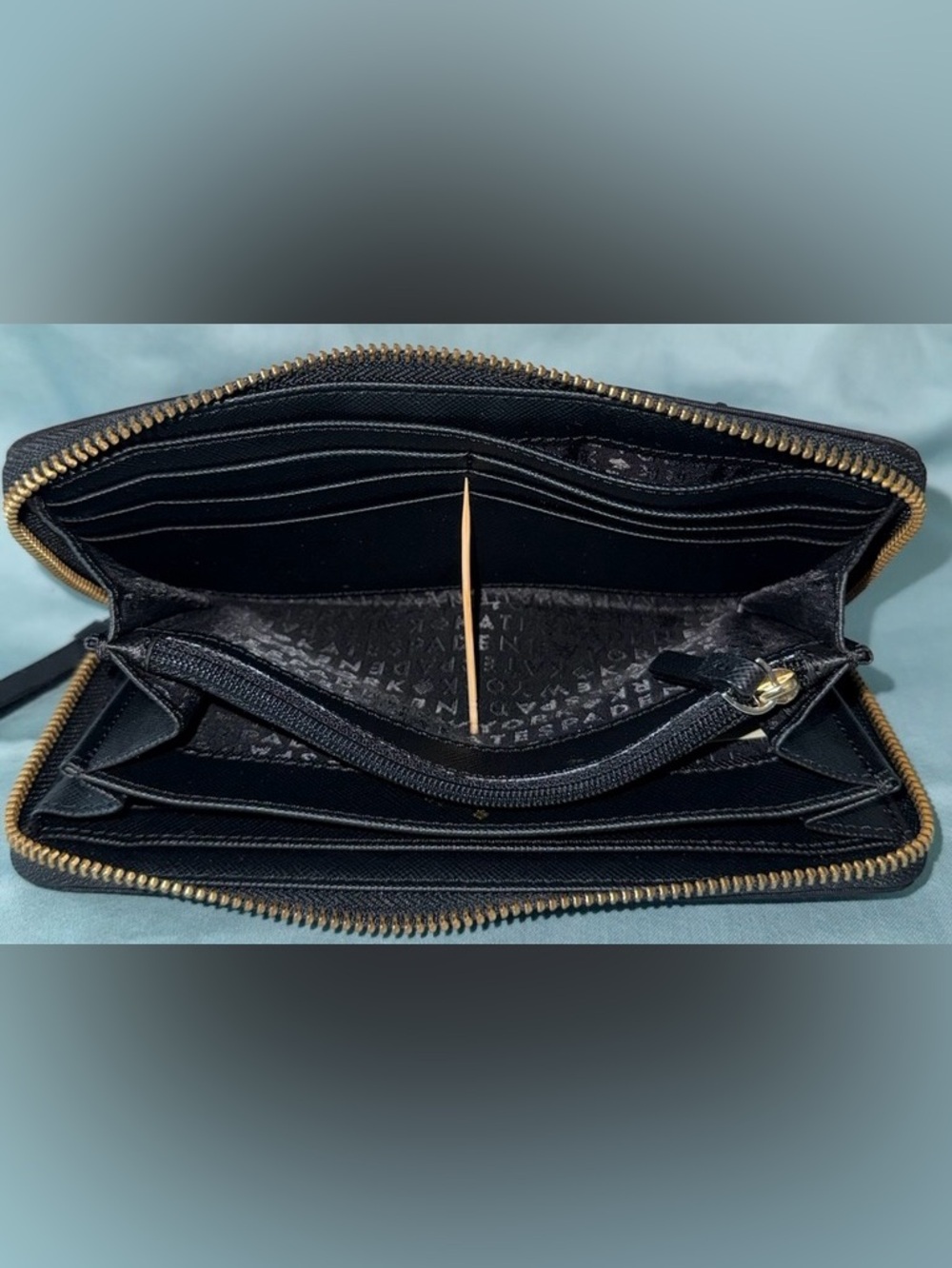 kate Spade Neda Wilson Road Embellished Continental Zip Around Nylon Wallet - Picture 9 of 16